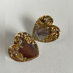 Sterling silver baroque hearts